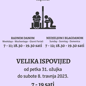 Korizmena ispovijed u Bogoslužnom prostoru bl. Alojzija Stepinca